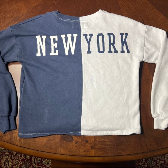Abercrombie Kids Split Design Sweatshirt - White and Blue - Picture 3 of 8